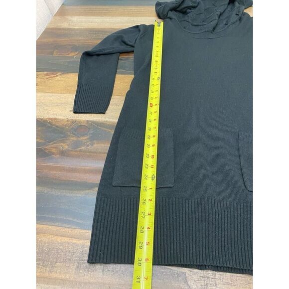 Soho Street NY&Co. Sweater Dress Black Cowl Neck With 2 Front Pockets Size M - Picture 6 of 9